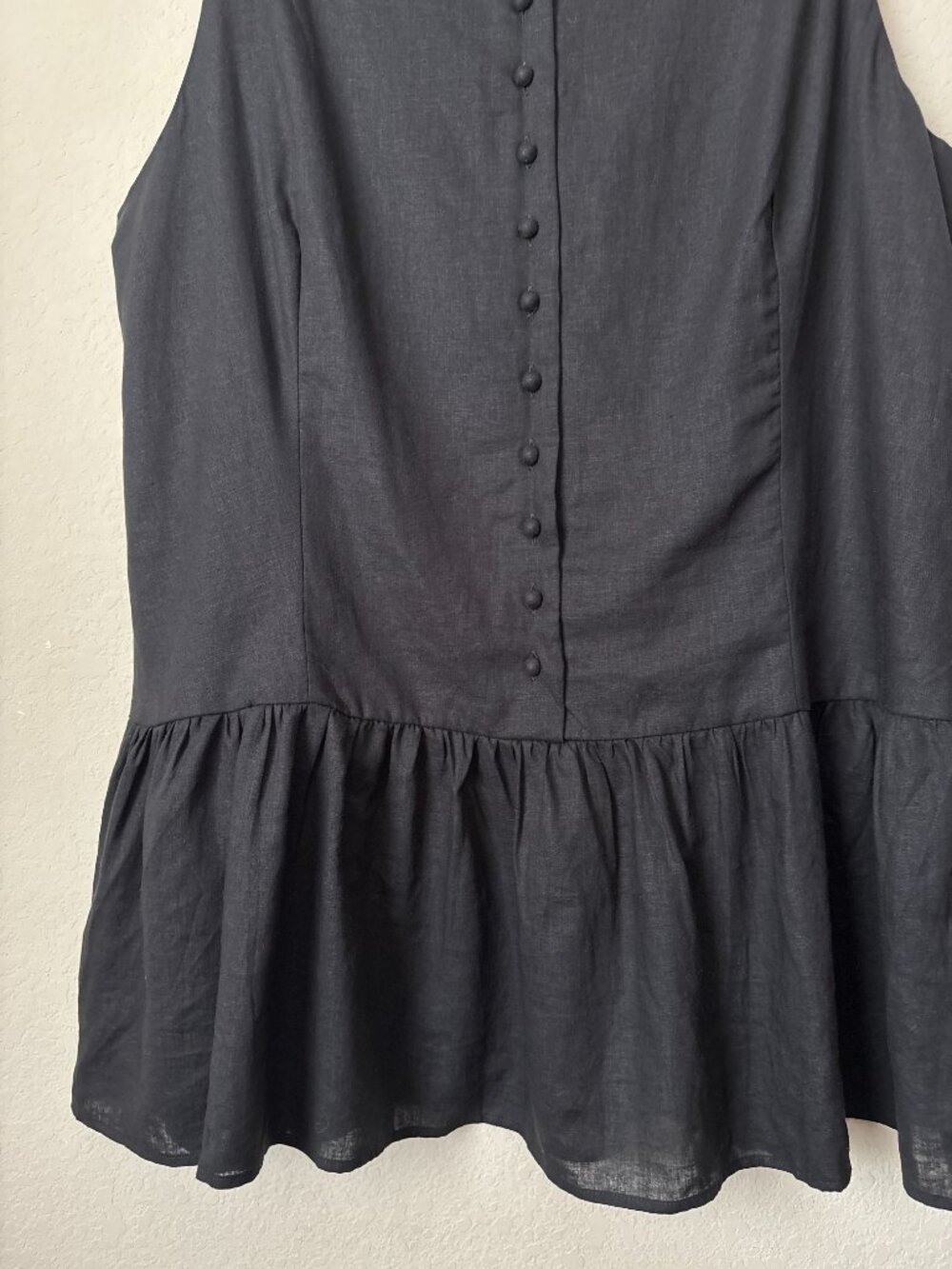 H&M Linen Blend XL Ruffle Hem Mini Dress NEW - Picture 5 of 9